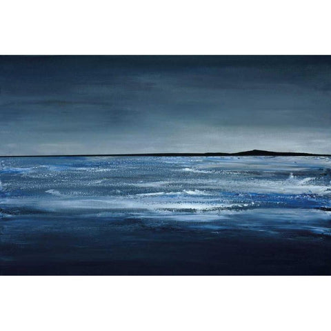 Blue Horizon Black Modern Wood Framed Art Print by Kaminsky, Earl