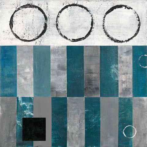 Circle and Square Detail Black Modern Wood Framed Art Print by Kaminsky, Earl