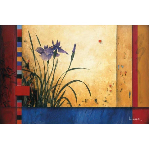 Summer Garden Black Modern Wood Framed Art Print by Li-Leger, Don