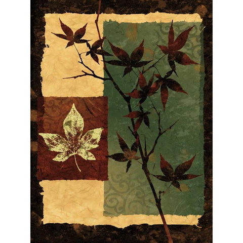 New Leaf II Black Modern Wood Framed Art Print with Double Matting by Mallett, Keith