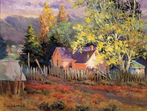 Rural Vista II White Modern Wood Framed Art Print with Double Matting by Lund, Nancy