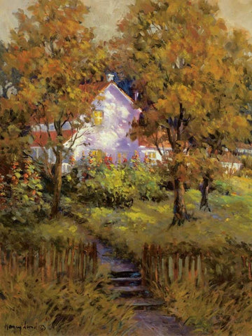 Rural Vista IV White Modern Wood Framed Art Print with Double Matting by Lund, Nancy