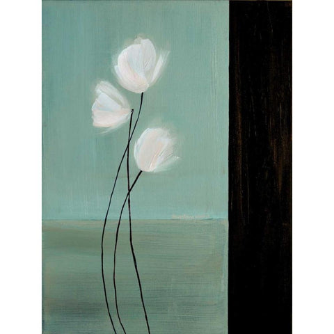 Aqua Breeze II White Modern Wood Framed Art Print by Parker, Karen Lorena