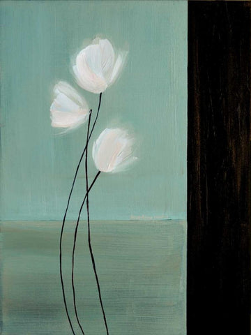 Aqua Breeze II Black Ornate Wood Framed Art Print with Double Matting by Parker, Karen Lorena