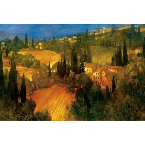 Hillside - Tuscany White Modern Wood Framed Art Print by Craig, Philip