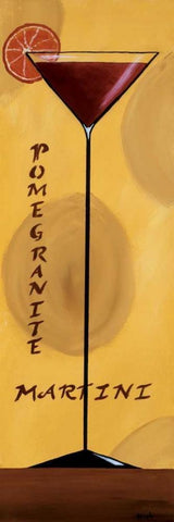 Pomegranite Martini White Modern Wood Framed Art Print with Double Matting by Sewell, Krista