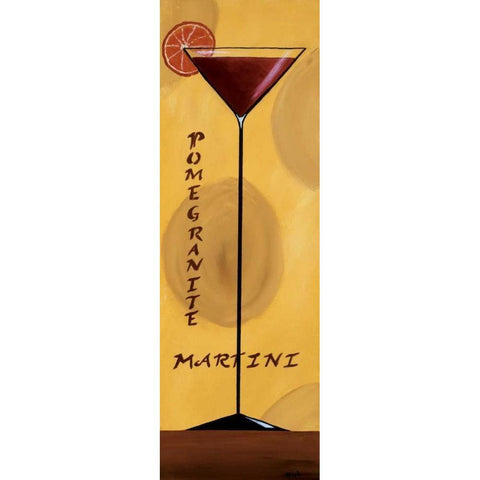 Pomegranite Martini Black Modern Wood Framed Art Print by Sewell, Krista
