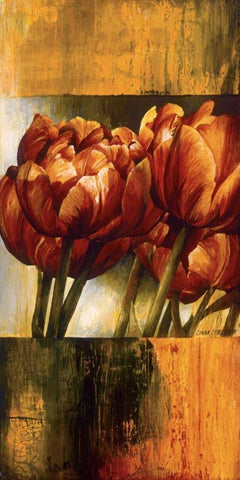 Floral Radiance I Black Ornate Wood Framed Art Print with Double Matting by Thompson, Linda