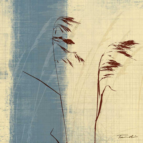 Dancing Grass I White Modern Wood Framed Art Print with Double Matting by Venter, Tandi