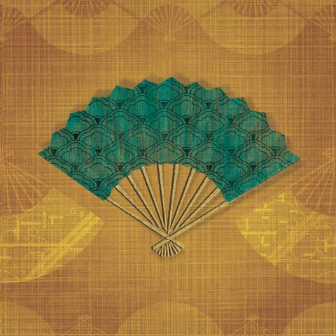 Abanico II White Modern Wood Framed Art Print with Double Matting by Venter, Tandi