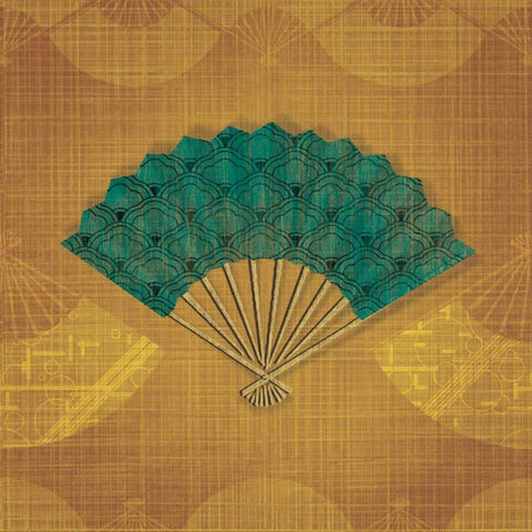 Abanico II Black Modern Wood Framed Art Print with Double Matting by Venter, Tandi