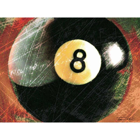 Behind The 8 Ball Gold Ornate Wood Framed Art Print with Double Matting by Venter, Tandi