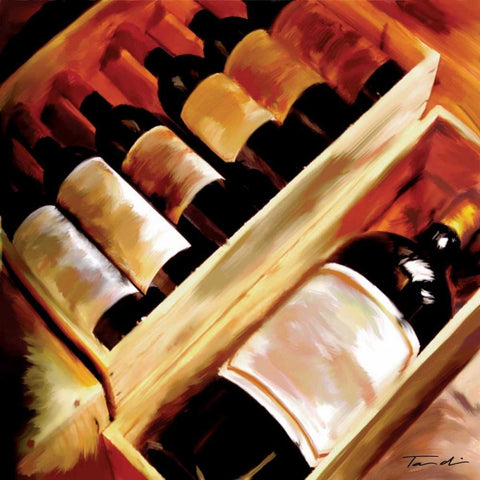 The Wine Collection I Black Modern Wood Framed Art Print by Venter, Tandi