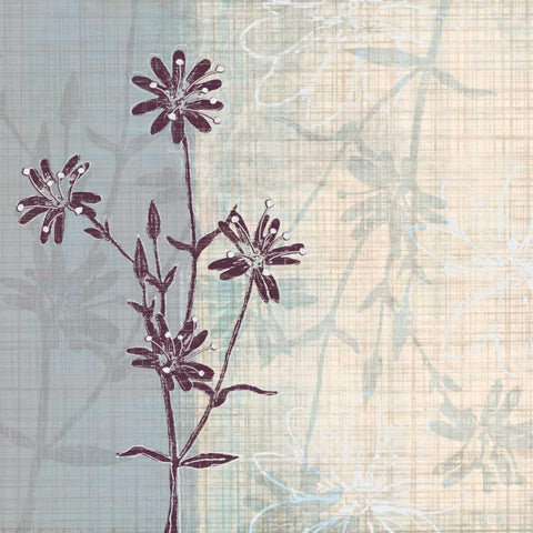 Periwinkle Fields I Black Modern Wood Framed Art Print with Double Matting by Venter, Tandi