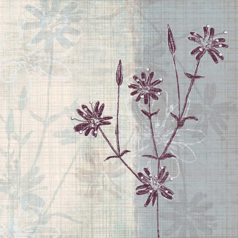 Periwinkle Fields II White Modern Wood Framed Art Print by Venter, Tandi