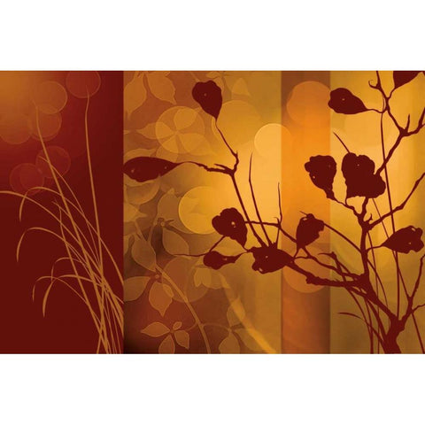 Scarlet Silhouette White Modern Wood Framed Art Print by Aparicio, Edward