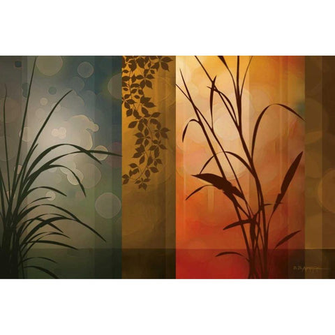 Dusk to Dawn Black Modern Wood Framed Art Print with Double Matting by Aparicio, Edward