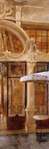 Cafe Majestic II Black Ornate Wood Framed Art Print with Double Matting by Martin, Noemi