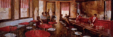 El Floridita White Modern Wood Framed Art Print with Double Matting by Martin, Noemi