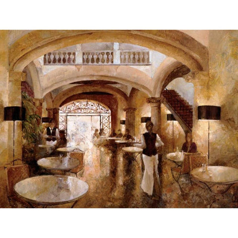 Patio Cappucino Black Modern Wood Framed Art Print by Martin, Noemi