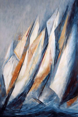 Alta Mar White Modern Wood Framed Art Print with Double Matting by Torres, Maria Antonia