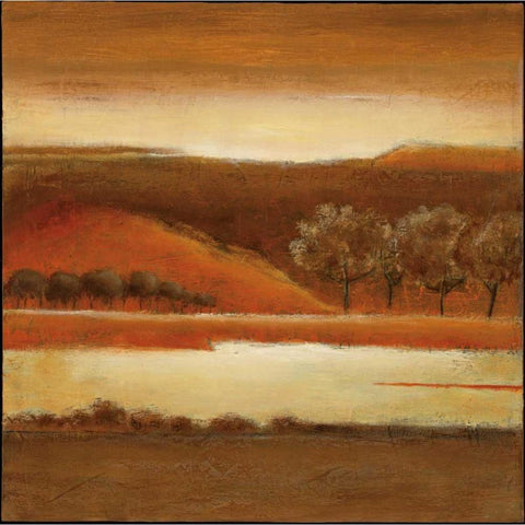 Mountain Valley I Black Modern Wood Framed Art Print with Double Matting by Salemink-Roos, Ursula