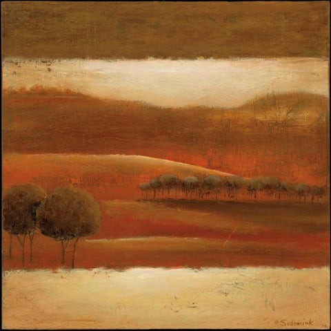 Mountain Valley II White Modern Wood Framed Art Print with Double Matting by Salemink-Roos, Ursula