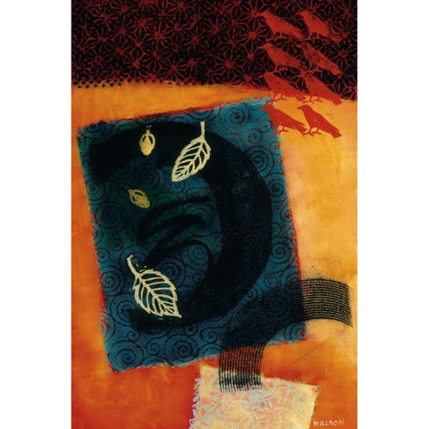 The Crows Debate Black Modern Wood Framed Art Print with Double Matting by Willson, Valerie