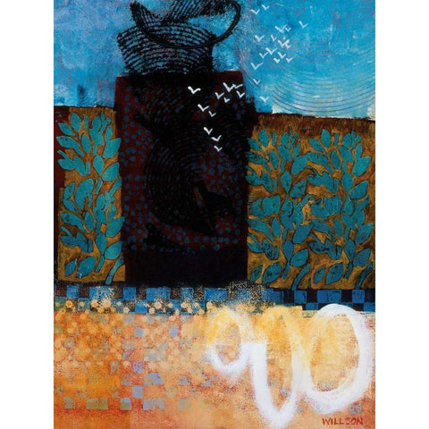Midsummer Morning Black Modern Wood Framed Art Print by Willson, Valerie
