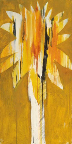 Palm II White Modern Wood Framed Art Print with Double Matting by Bredvik, Brenda K.