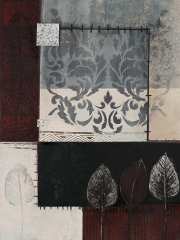 Silver Damask I Black Ornate Wood Framed Art Print with Double Matting by Tunick, Connie