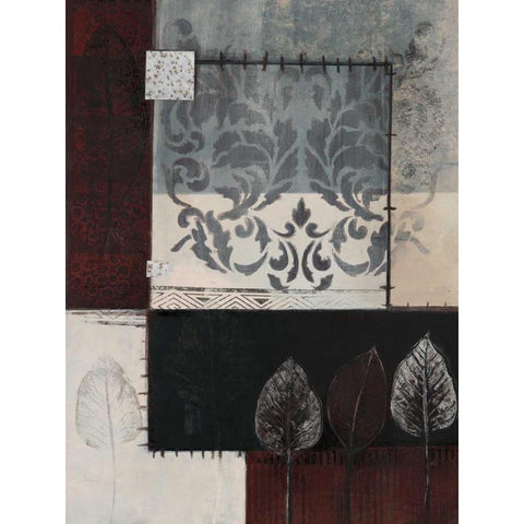 Silver Damask I Black Modern Wood Framed Art Print by Tunick, Connie