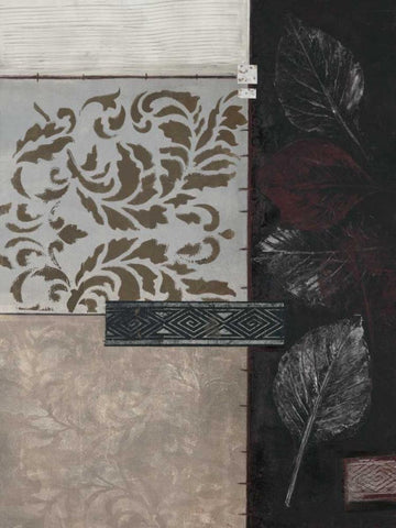 Silver Damask II Black Ornate Wood Framed Art Print with Double Matting by Tunick, Connie