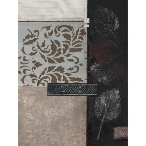 Silver Damask II Black Modern Wood Framed Art Print with Double Matting by Tunick, Connie