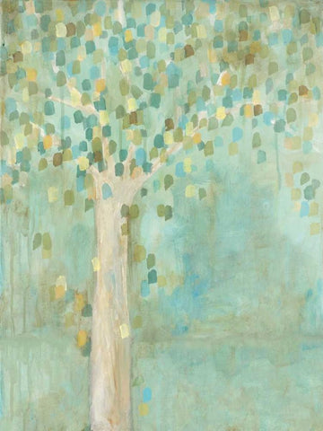 Tree Ilusion White Modern Wood Framed Art Print with Double Matting by Pasion, Wani