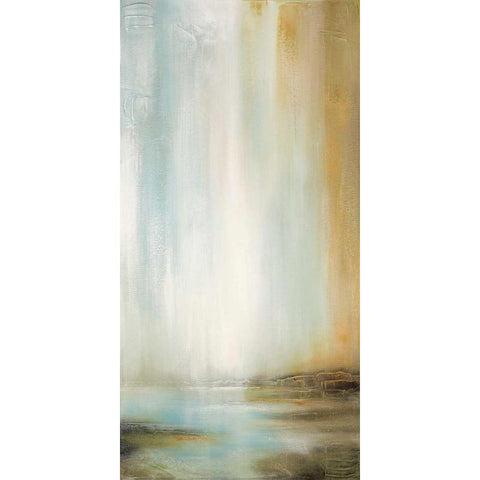 Golden Falls White Modern Wood Framed Art Print by Arnott, Linzy
