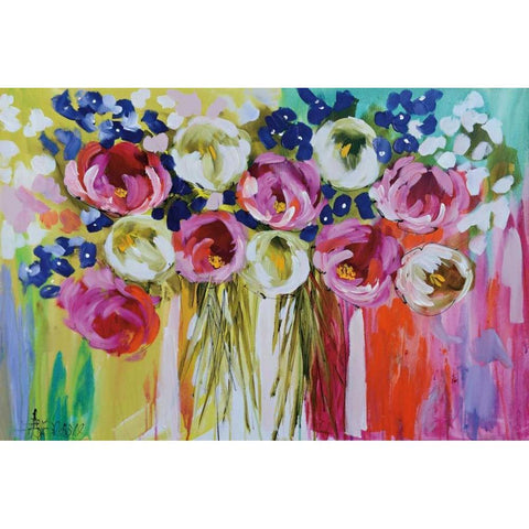 Summer Salsa Black Modern Wood Framed Art Print with Double Matting by Brooks, Amanda J.