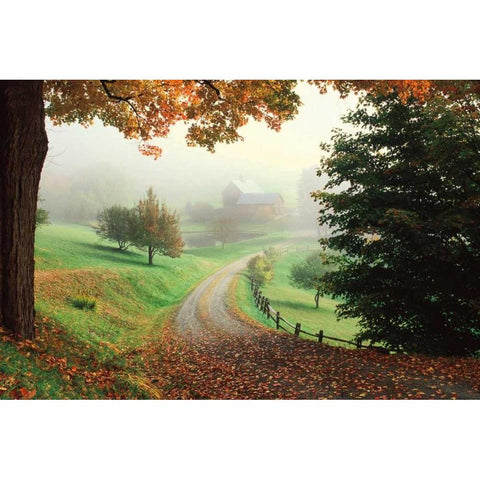 Sleepy Hollow Farm Black Modern Wood Framed Art Print with Double Matting by Cahill, Michael