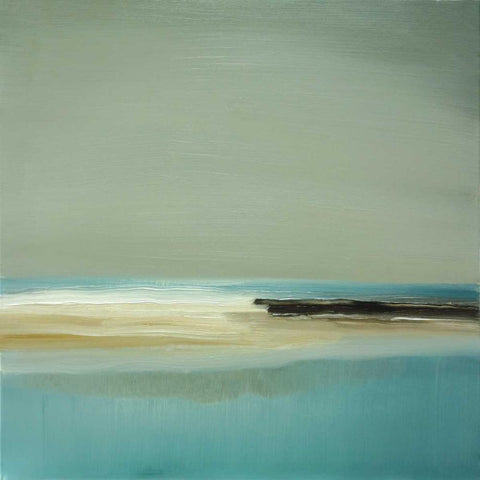 Lagoon White Modern Wood Framed Art Print by Gold, Caroline