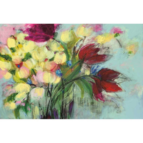 Wendyand#8217;s Bouquet White Modern Wood Framed Art Print by Eider, Georgia