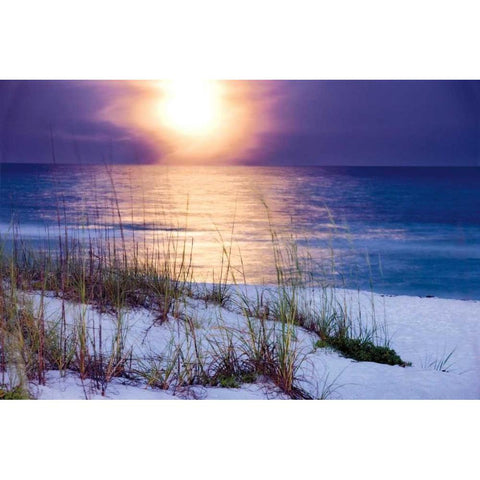 Pensacola Moonrise Black Modern Wood Framed Art Print with Double Matting by Jones, Mike