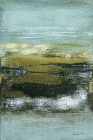 Coastline II Black Ornate Wood Framed Art Print with Double Matting by McAlpine, Heather