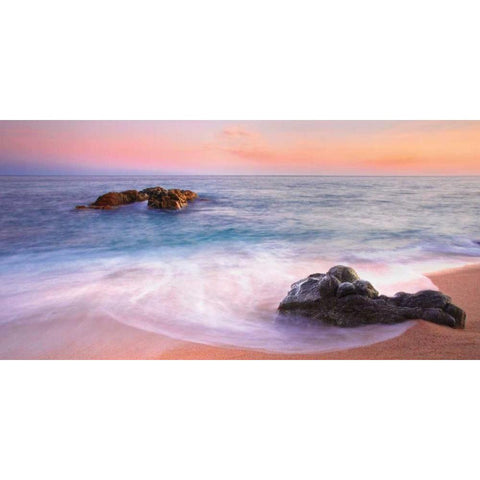 Magic Black Modern Wood Framed Art Print with Double Matting by Mora, Sergi