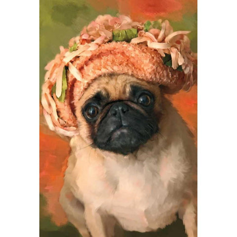 Ms. Pug Black Modern Wood Framed Art Print with Double Matting by Pahl, Janel
