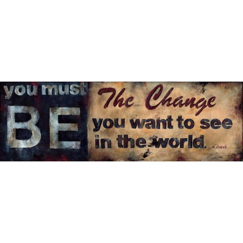 Be The Change White Modern Wood Framed Art Print by Pasion, Wani