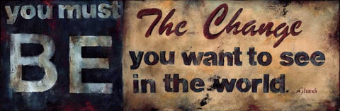 Be The Change Black Ornate Wood Framed Art Print with Double Matting by Pasion, Wani