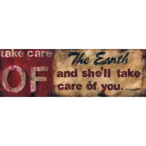 Take Care Of The Earth Gold Ornate Wood Framed Art Print with Double Matting by Pasion, Wani