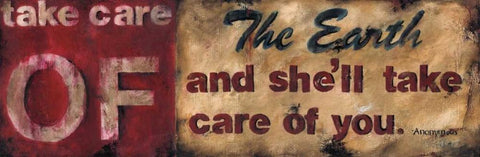 Take Care Of The Earth Black Ornate Wood Framed Art Print with Double Matting by Pasion, Wani