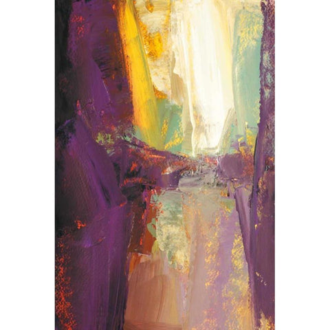 Violet Falls Black Modern Wood Framed Art Print with Double Matting by Shire, Martin