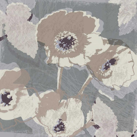 Flower Layers I Black Modern Wood Framed Art Print with Double Matting by Venter, Tandi